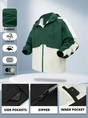 Mens Waterproof Windproof Jacket Hooded Windbreaker Hiking Camping Outdoor Lightweight Softshell Raincoat