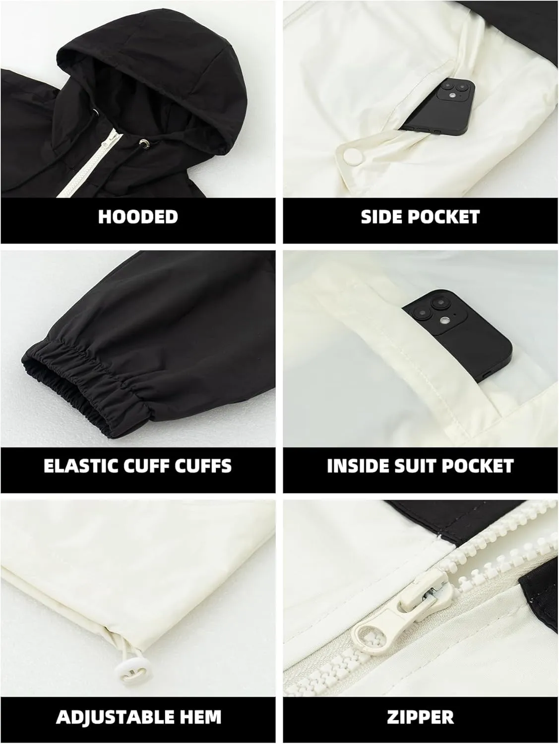 Mens Windbreaker Hiking Camping Outdoor Lightweight Softshell Raincoat Waterproof Windproof Jacket Hooded