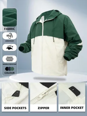 Mens Windbreaker Hiking Camping Outdoor Lightweight Softshell Raincoat Waterproof Windproof Jacket Hooded
