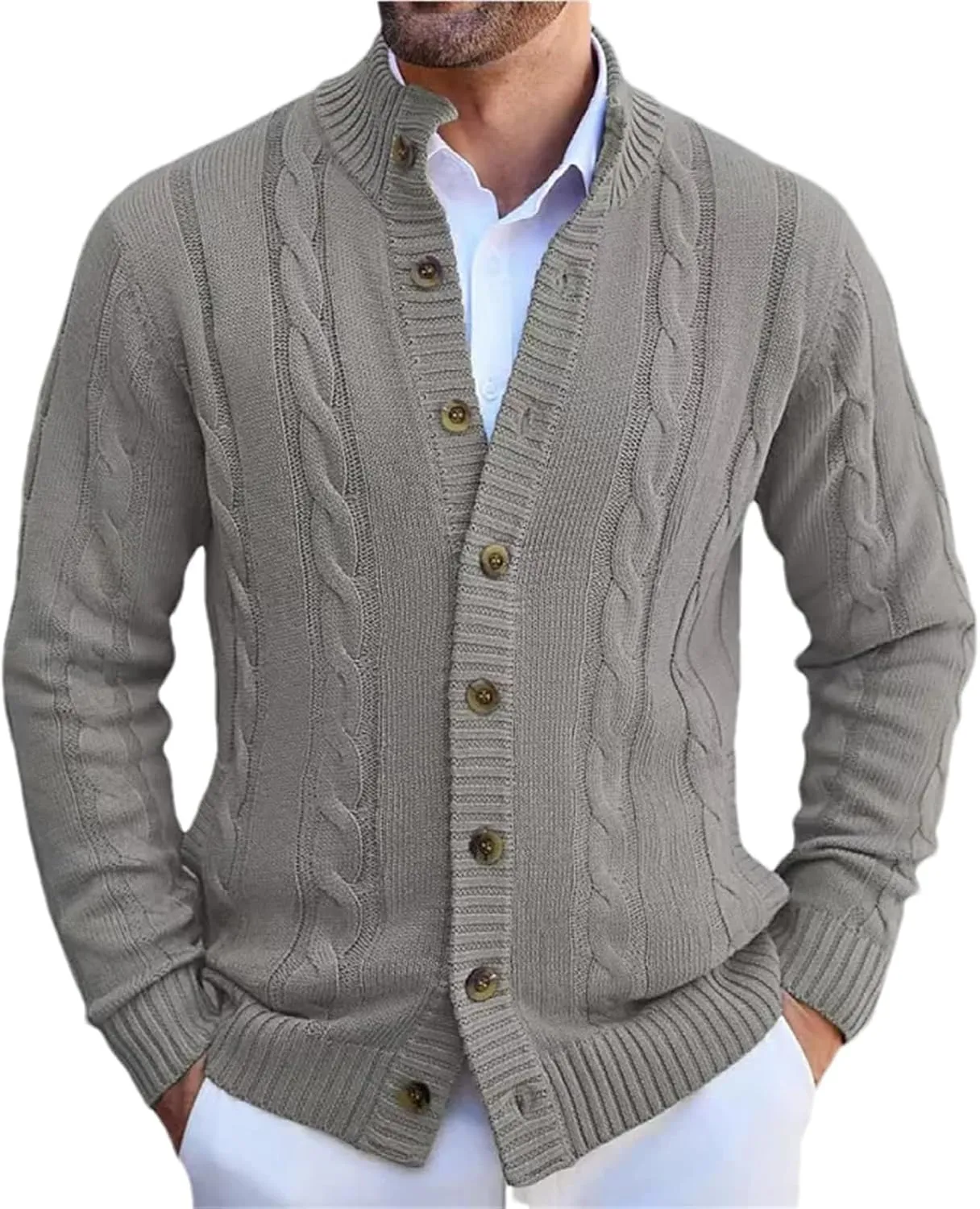 Men's Winter Cardigan Sweater Casual Long Sleeve Button Down Knitwear Jacket Male Winter Warm Tops