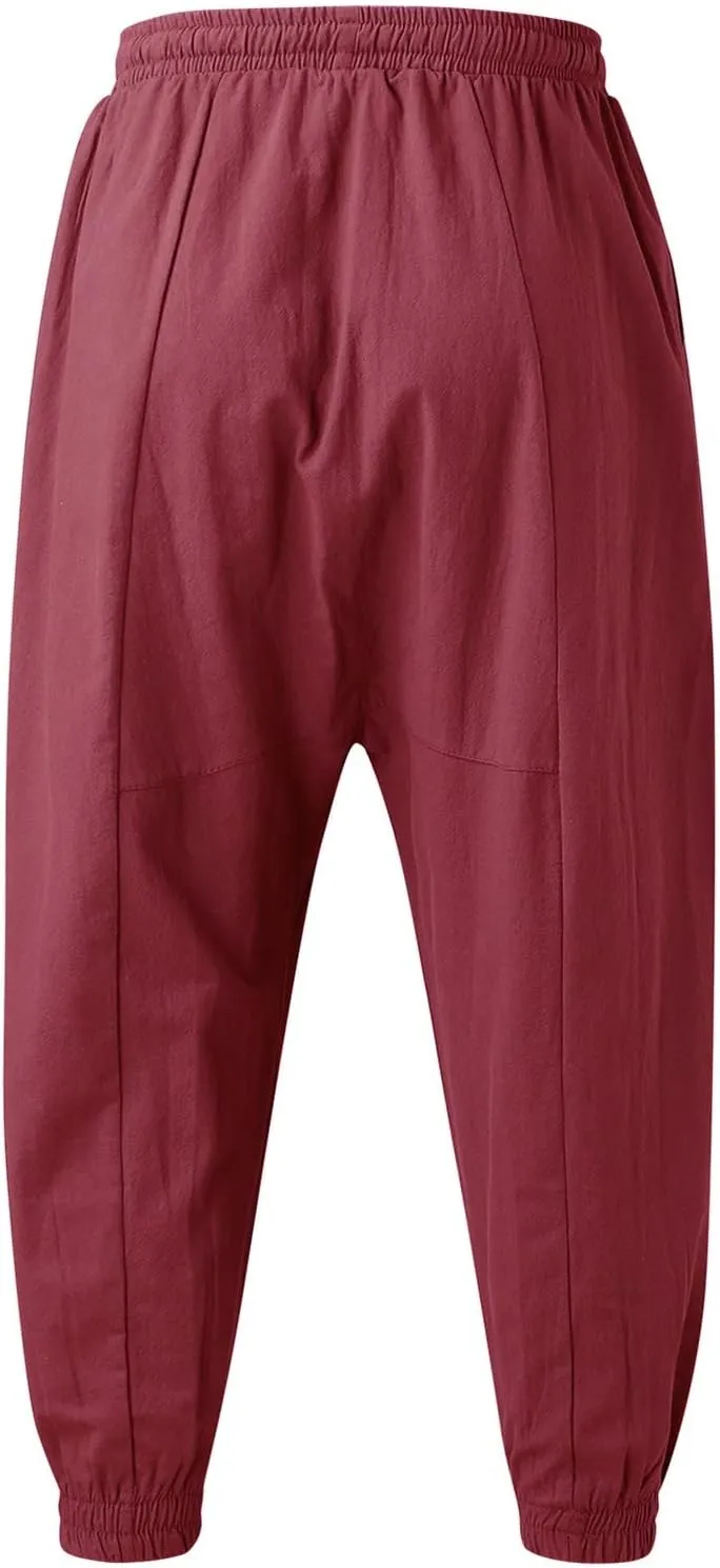 Mens Workout Cargo Sweatpants Fleece Cargo Sweatpants Relax Fit Bungee Cord Open Bottom Mens Jogger Sweatpants Men's