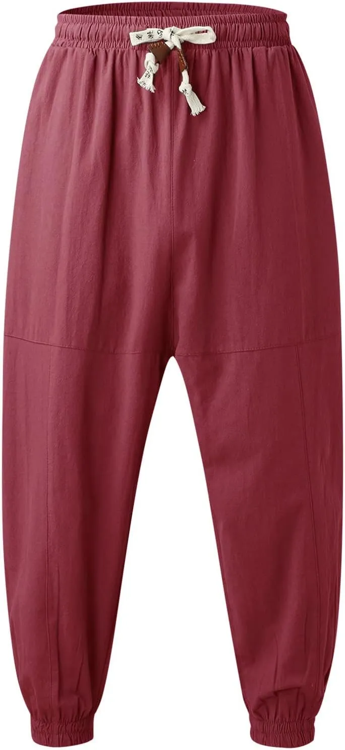 Mens Workout Cargo Sweatpants Fleece Cargo Sweatpants Relax Fit Bungee Cord Open Bottom Mens Jogger Sweatpants Men's