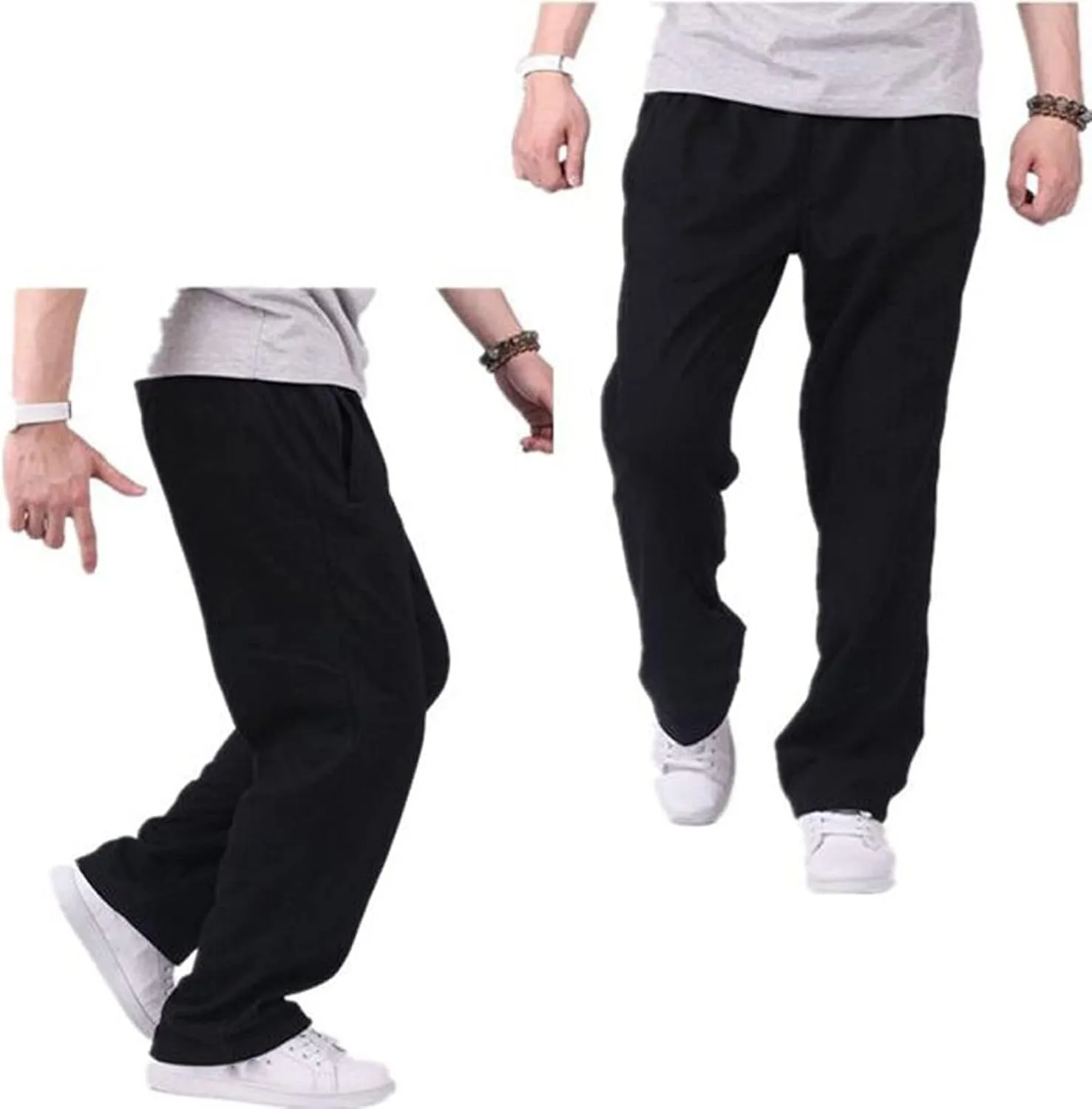 Mens Workout Cargo Sweatpants Jogger Pants with Pockets Men's Chino Joggers Pants Fashion Baggy Big and Tall Track