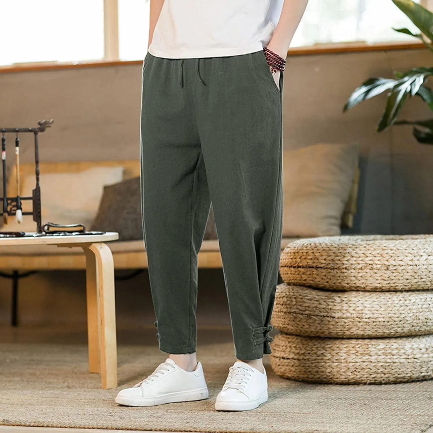 Mens Workout Cargo Sweatpants Pants Mens Athletic Workout Running Jogger Pants with Pockets Cargo Pants for Men Black