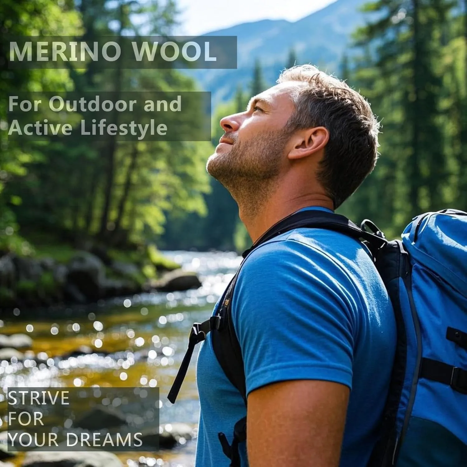 MERINNOVATION Merino Wool T-Shirt Mens Wicking Merino Wool Undershirt Lightweight Base Layer