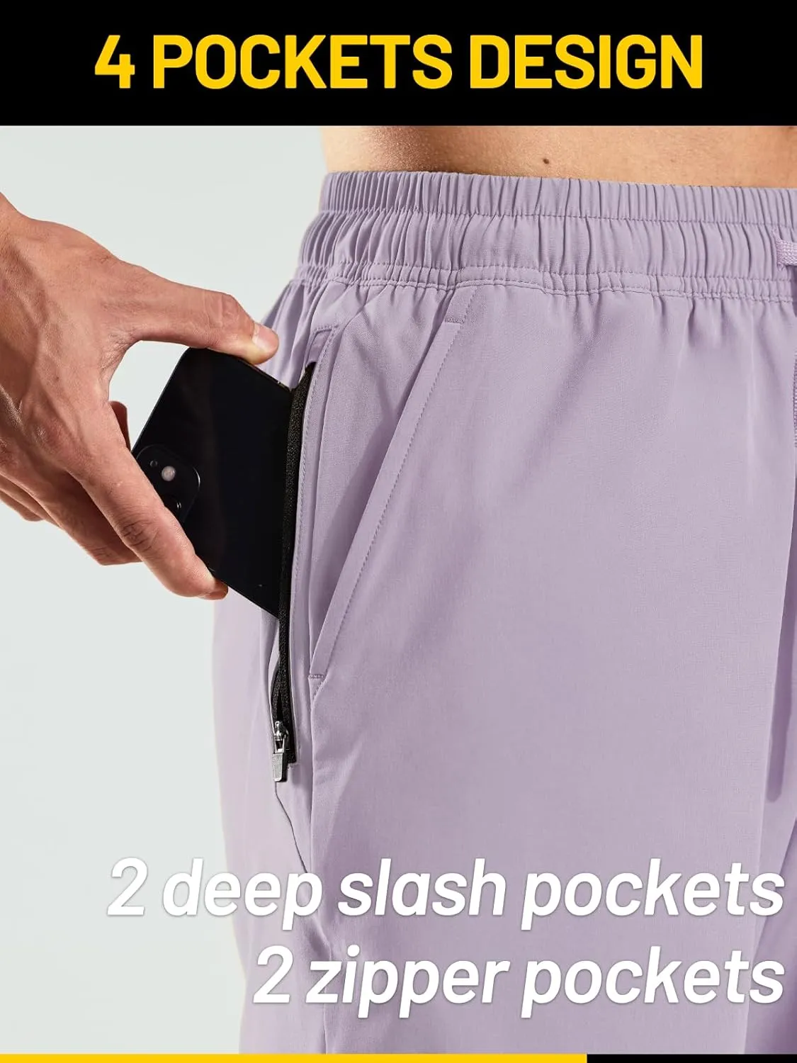MIER Men's Workout Running Shorts 7 Inch Lightweight Athletic with Zipper Pockets No Liner Quick-Dry Gym Active Shorts
