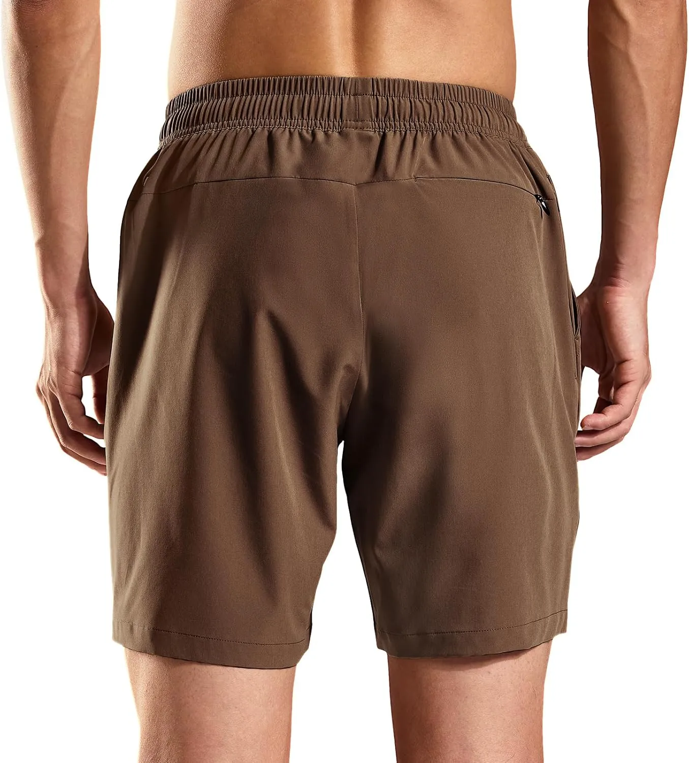 MIER Men's Workout Running Shorts 7 Inch Lightweight Athletic with Zipper Pockets No Liner Quick-Dry Gym Active Shorts