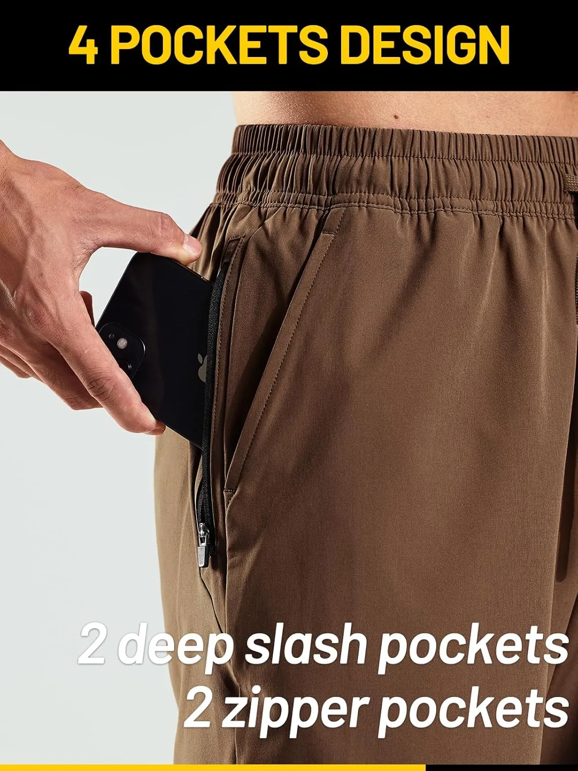 MIER Men's Workout Running Shorts 7 Inch Lightweight Athletic with Zipper Pockets No Liner Quick-Dry Gym Active Shorts