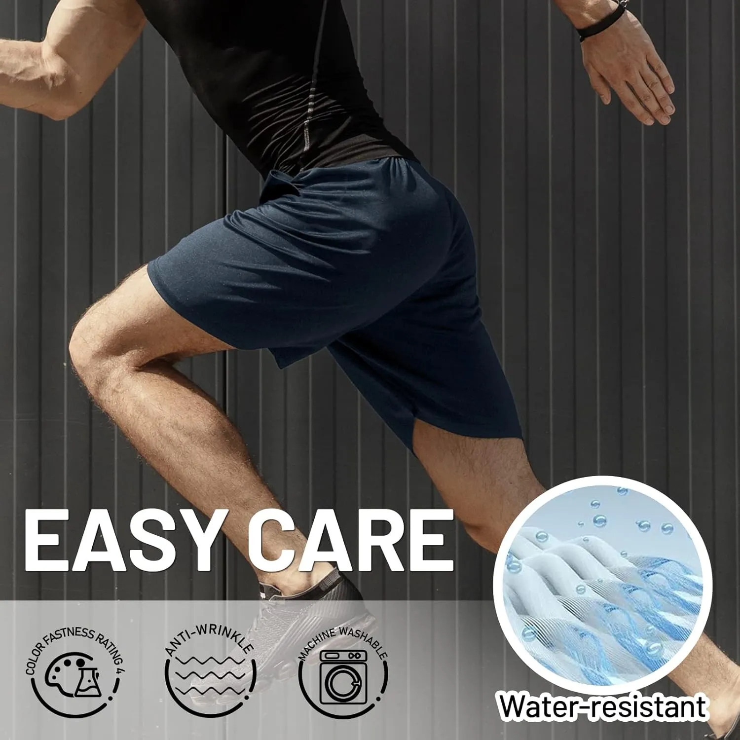 MIER Men's Workout Running Shorts 7 Inch Lightweight Athletic with Zipper Pockets No Liner Quick-Dry Gym Active Shorts