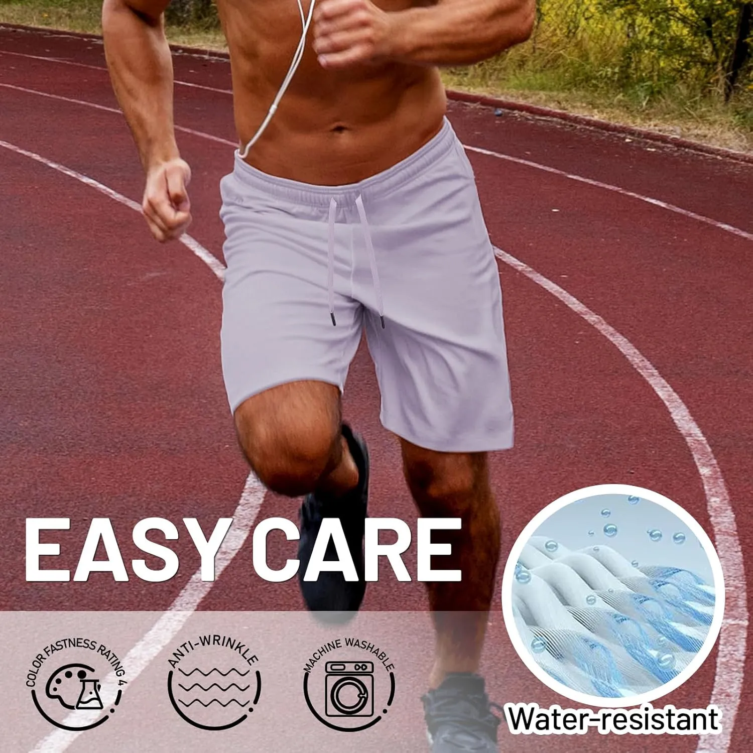 MIER Men's Workout Running Shorts 7 Inch Lightweight Athletic with Zipper Pockets No Liner Quick-Dry Gym Active Shorts