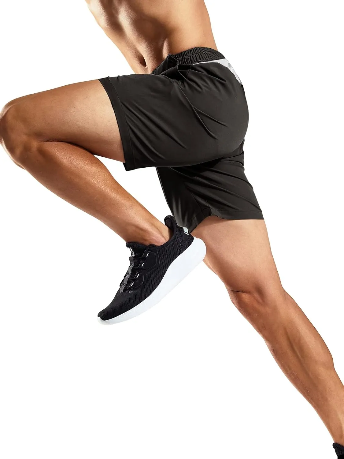 MIER Men's Workout Running Shorts 7 Inch Lightweight Athletic with Zipper Pockets No Liner Quick-Dry Gym Active Shorts