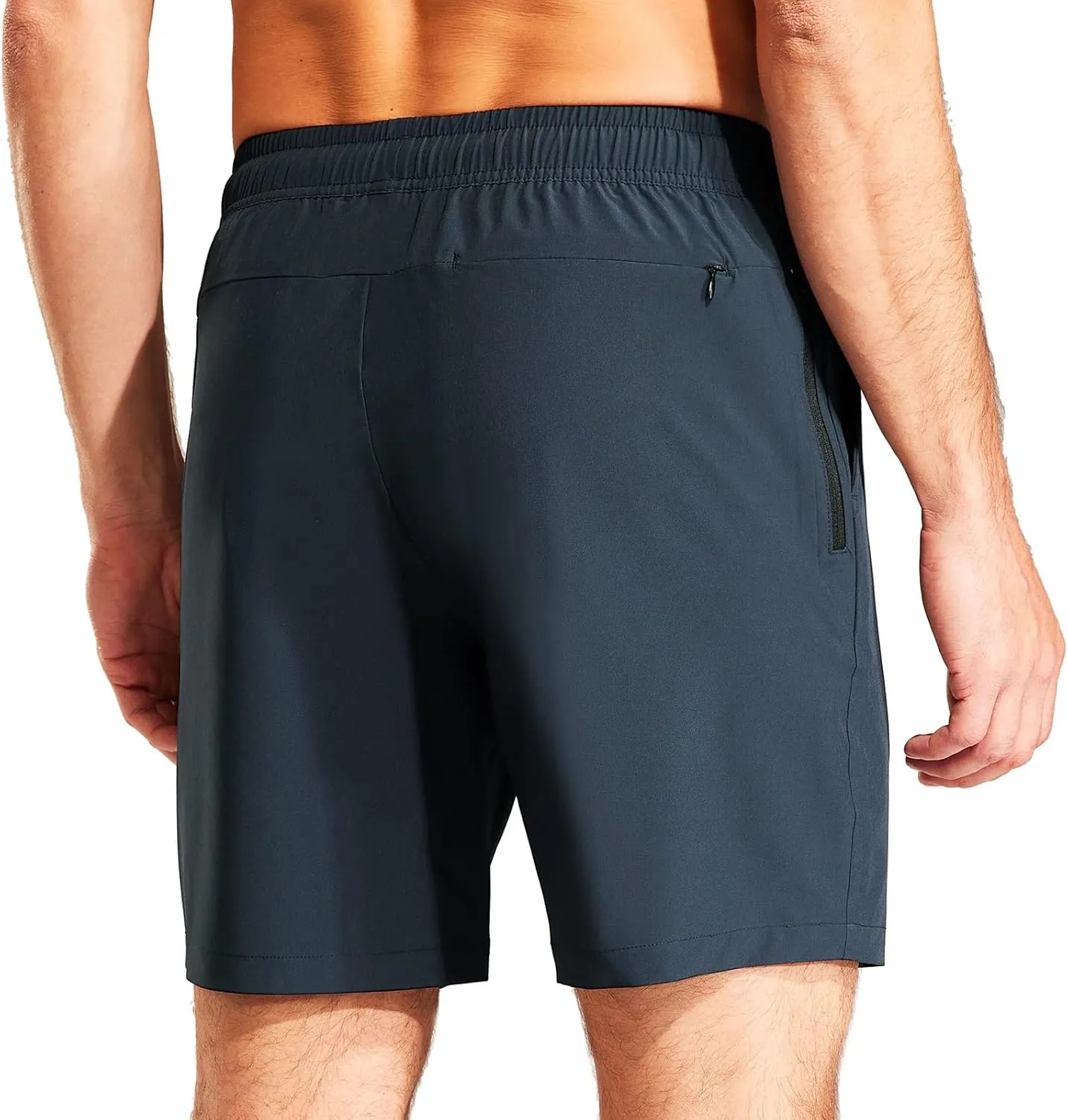 MIER Men's Workout Running Shorts 7 Inch Lightweight Athletic with Zipper Pockets No Liner Quick-Dry Gym Active Shorts