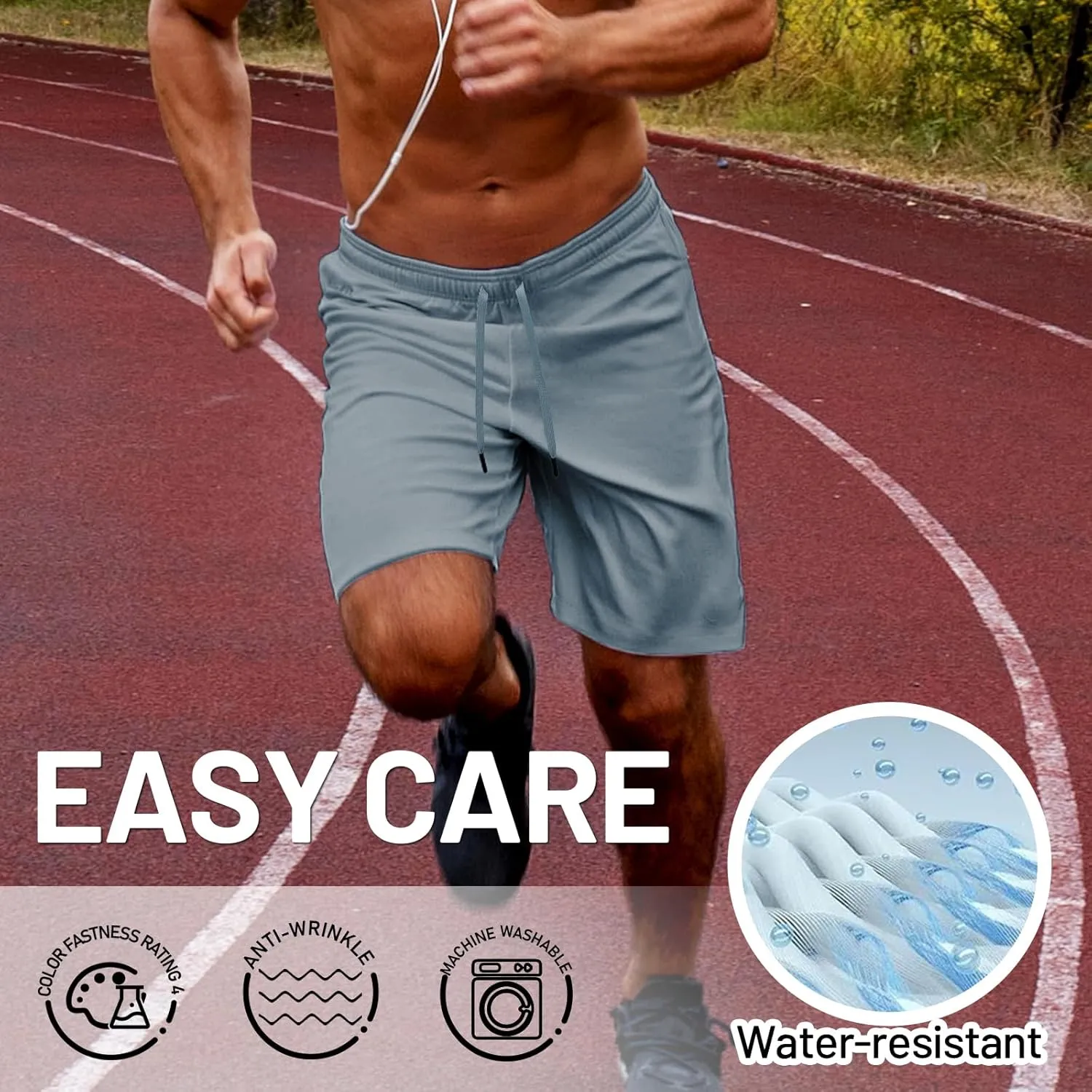 MIER Men's Workout Running Shorts 7 Inch Lightweight Athletic with Zipper Pockets No Liner Quick-Dry Gym Active Shorts