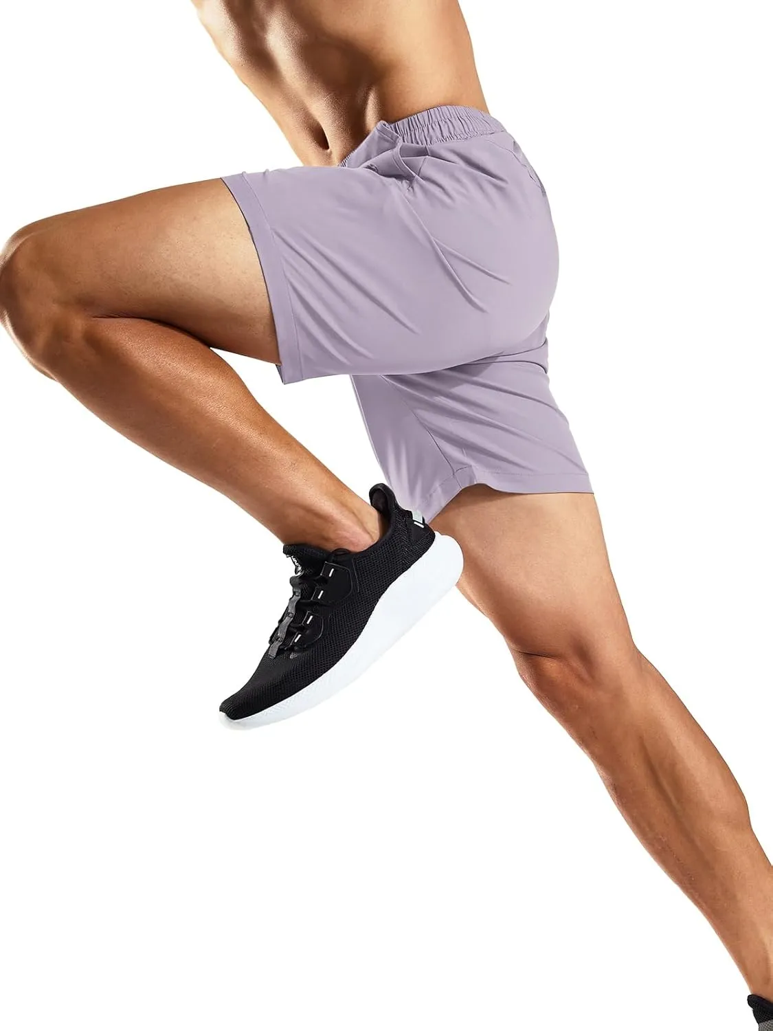 MIER Men's Workout Running Shorts 7 Inch Lightweight Athletic with Zipper Pockets No Liner Quick-Dry Gym Active Shorts