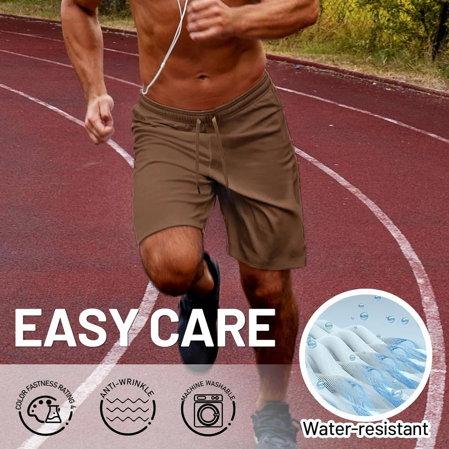 MIER Men's Workout Running Shorts 7 Inch Lightweight Athletic with Zipper Pockets No Liner Quick-Dry Gym Active Shorts