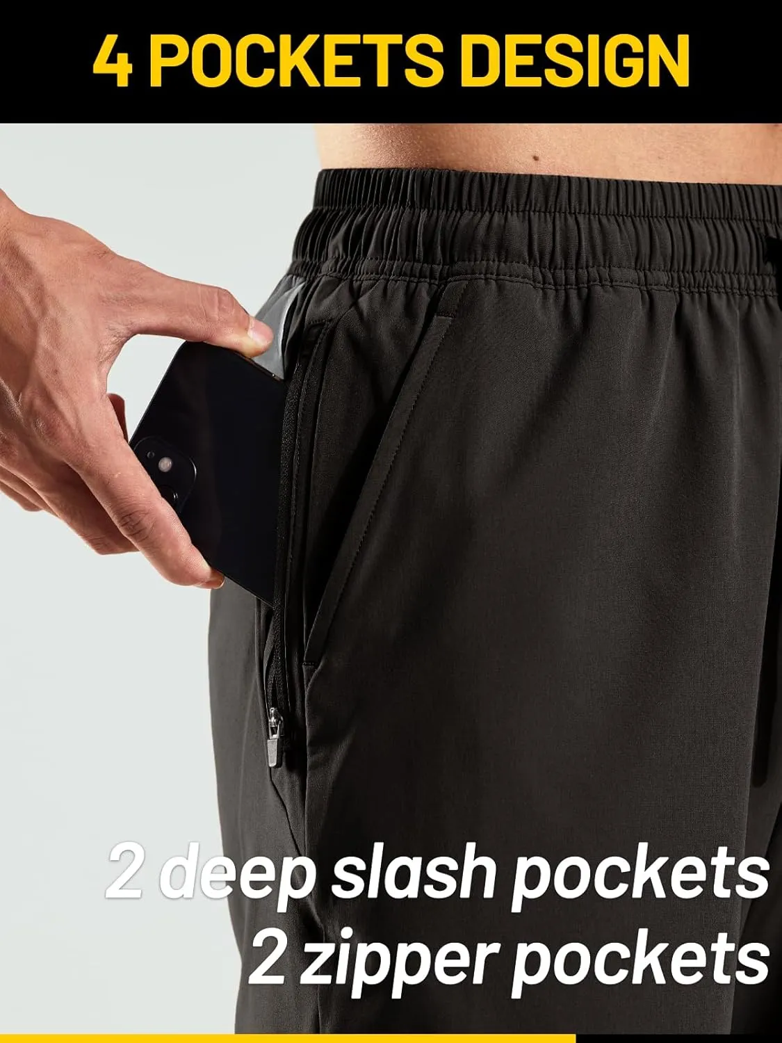 MIER Men's Workout Running Shorts 7 Inch Lightweight Athletic with Zipper Pockets No Liner Quick-Dry Gym Active Shorts