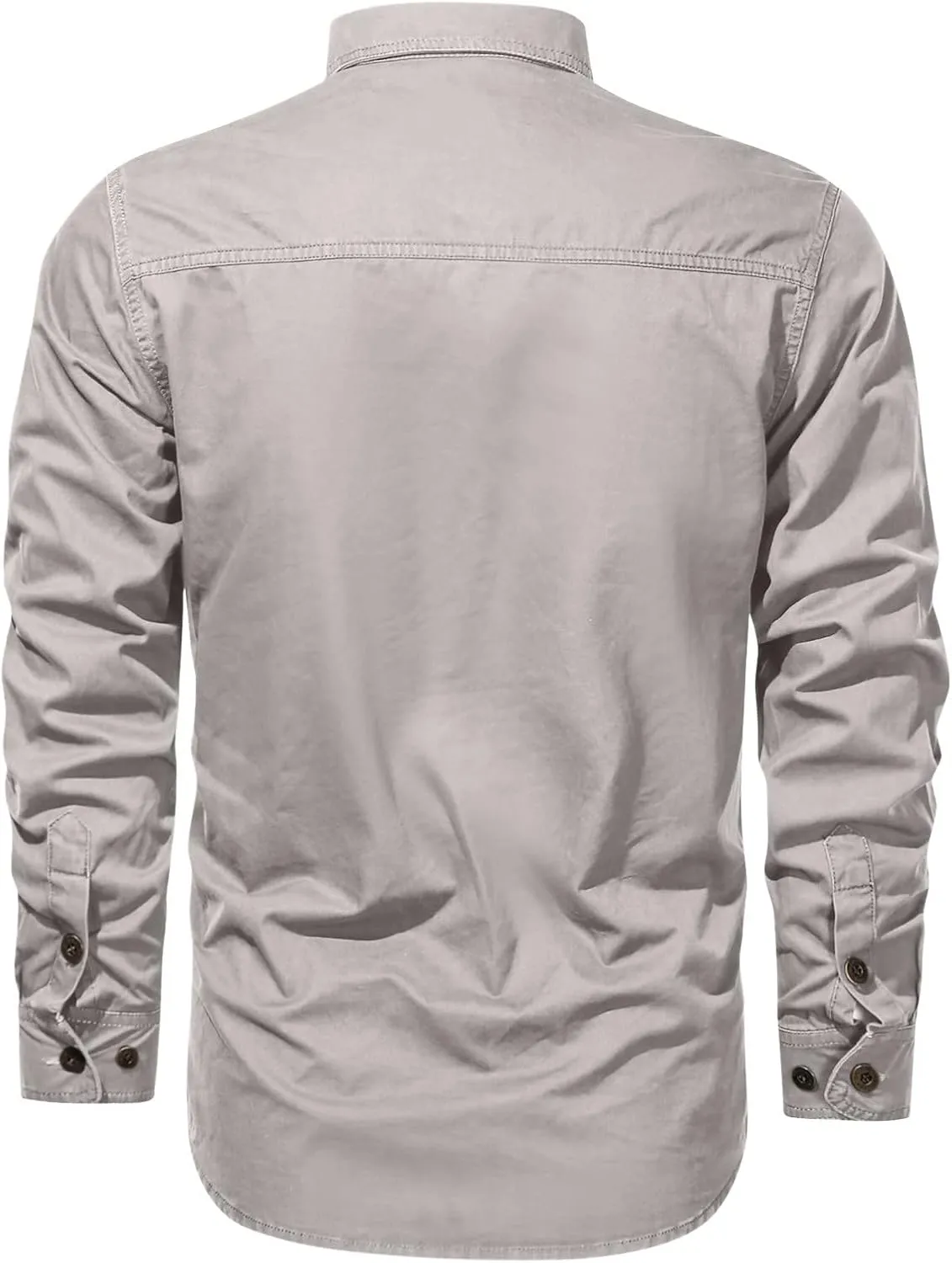 Military Long Sleeve Hiking Shirts for Men Quick Dry Button Down Tactical Work Shirts Outdoor Travel Cargo Shirt