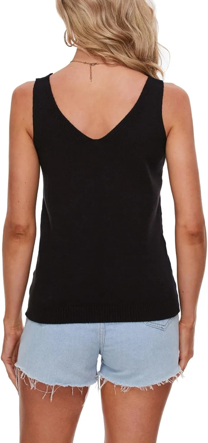 MINTLIMIT Womens V Neck Sleeveless Sweater Vest 2024 Casual Cable Knit Pullover Sweater Tank Tops