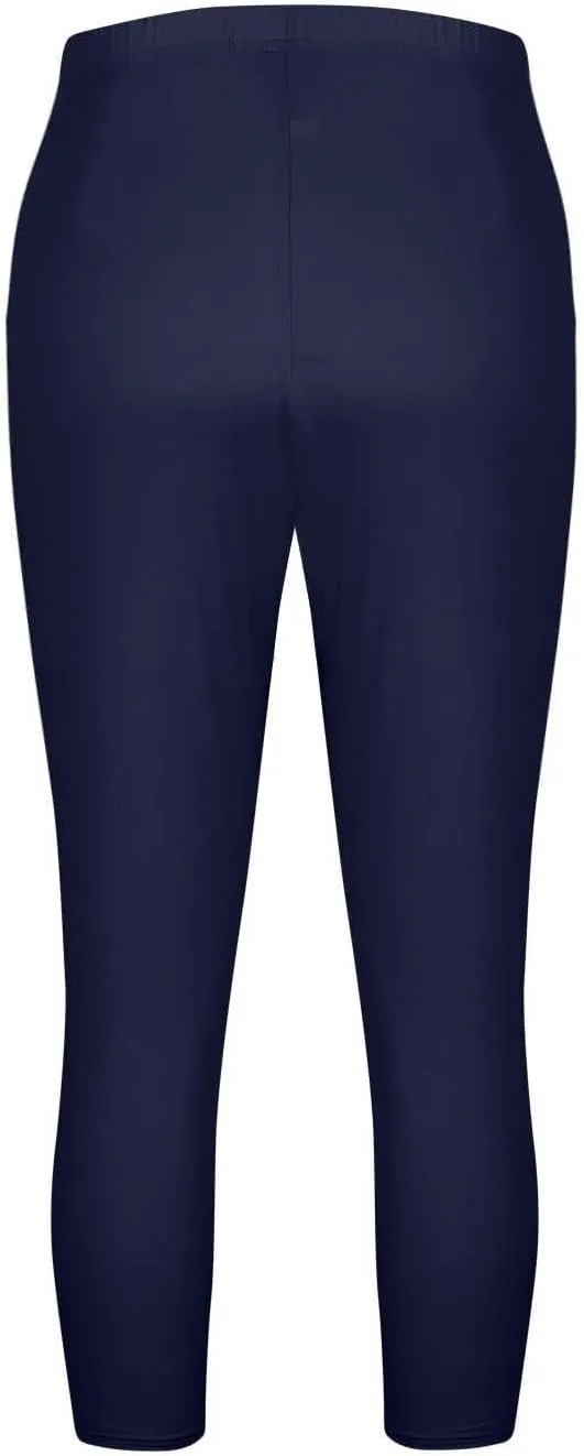Mmoneyake Plus Size Capri Leggings for Curvy Women Stretch Knee Length Leggings High Waisted Yoga Workout Pants Cropped Tight