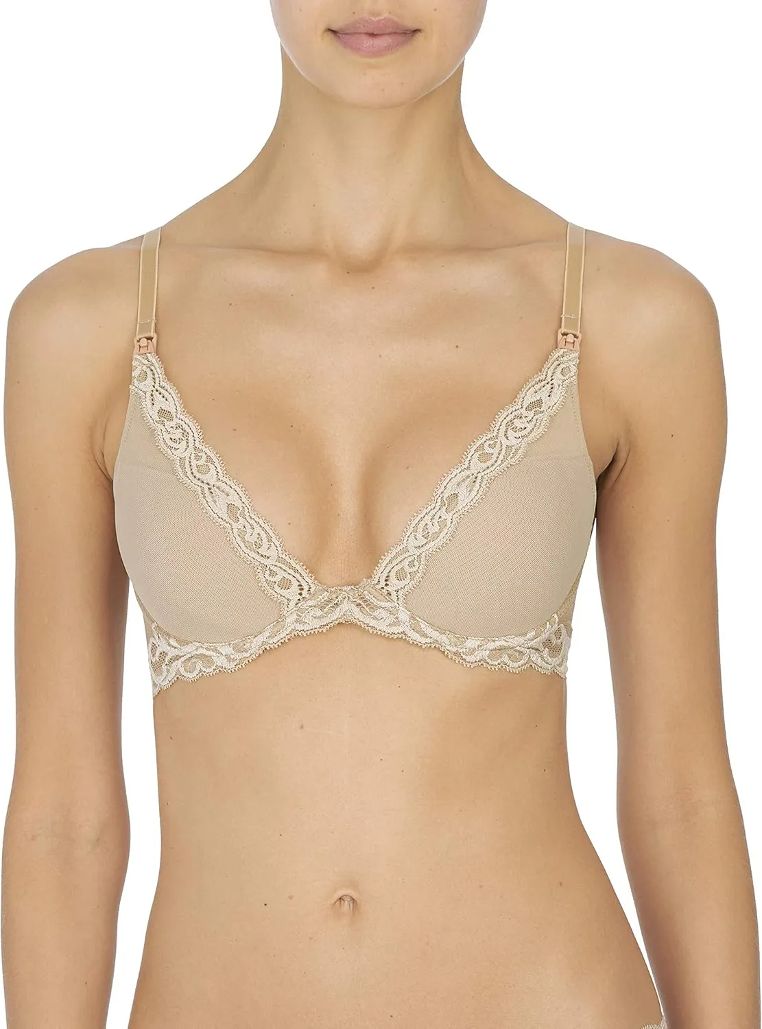 Natori Women's Feathers Contour Plunge Maternity and Nursing Bra