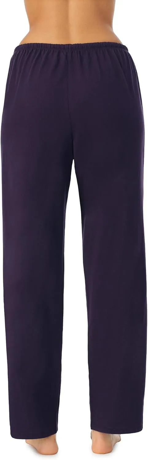 Nautica Womens Sleep Pants - Long Length, Breathable Pajama Bottoms - Cotton Knit Jersey Sleepwear and Loungewear