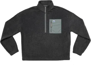 New Frontier Women's Cropped Fleece Pullover Sweater - 1/4 Zip (Shadow Gray)