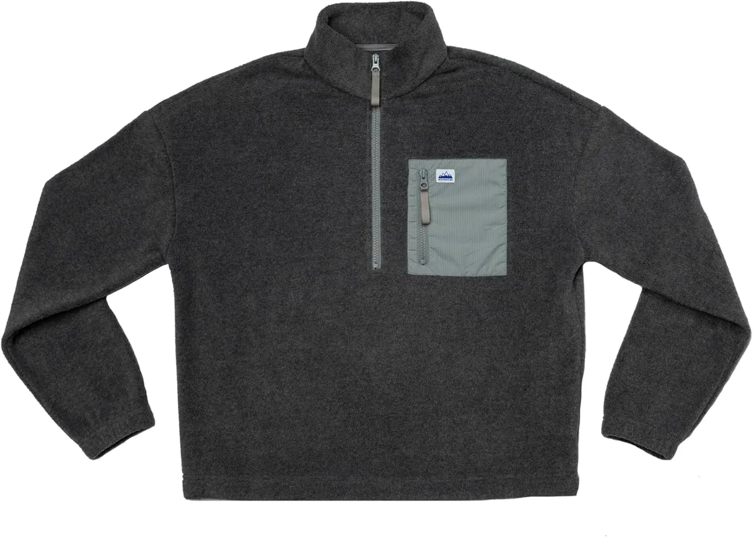 New Frontier Women's Cropped Fleece Pullover Sweater - 1/4 Zip (Shadow Gray)
