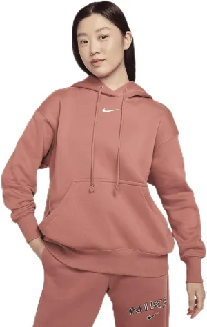 Nike Sportswear Phoenix Fleece Women's Oversized Pullover Hoodie (DQ5860-634, Canyon Pink/Sail) Size Large