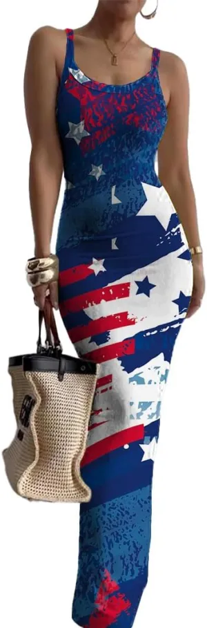 Nimsruc Women Summer Long Dress Casual Slip Sexy Slim Sleeveless Bodycon Maxi Dresses for Women 2024