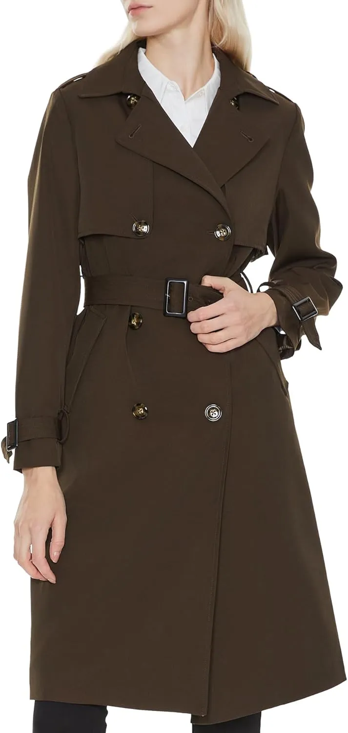 Orolay Women's Long Trench Coat Double-Breasted Classic Lapel Overcoat with Belt