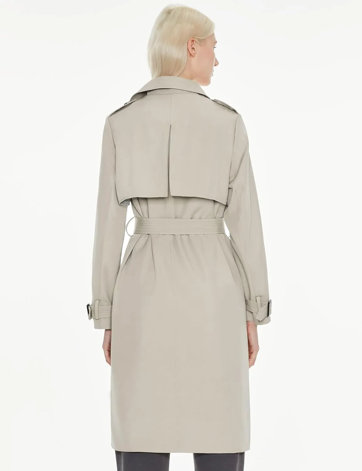 Orolay Women's Long Trench Coat Double-Breasted Classic Lapel Overcoat with Belt