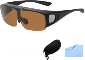 Over Glasses Polarized Color-Changing Sunglasses for Men - Flip-Up Design, UV400 Protection, Day & Night Use