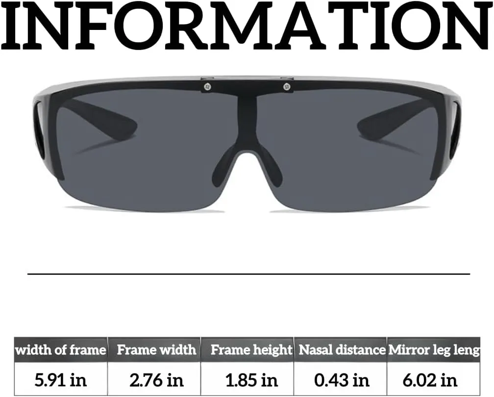 Over Glasses Polarized Color-Changing Sunglasses for Men - Flip-Up Design, UV400 Protection, Day & Night Use