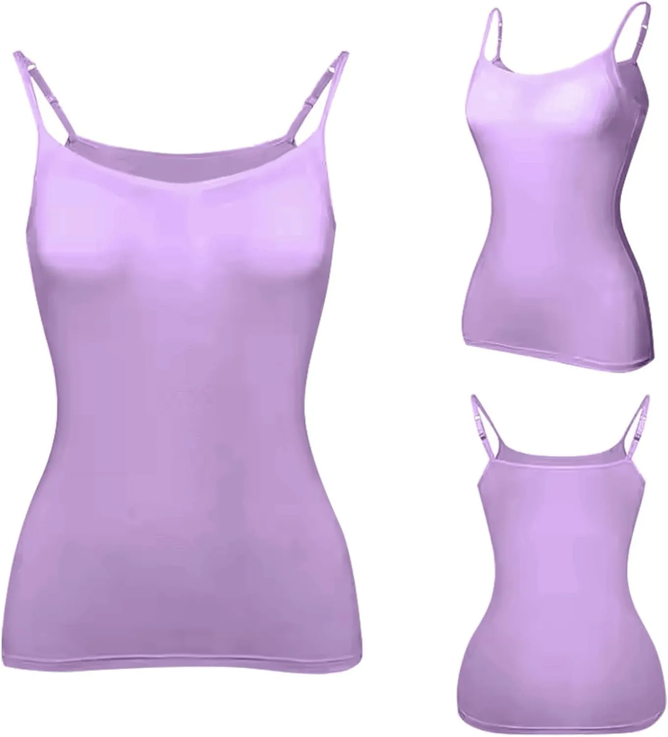 Palaver Womens Tank Tops With Built In Bras Summer Plus Size Padded Workout Tops Casual Crew Neck Sleeveless Camisole
