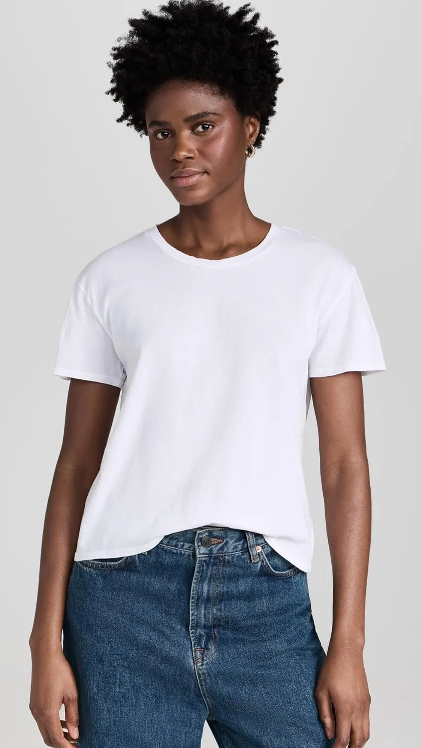 perfectwhitetee Women's Harley Cotton Boxy Crew Tee