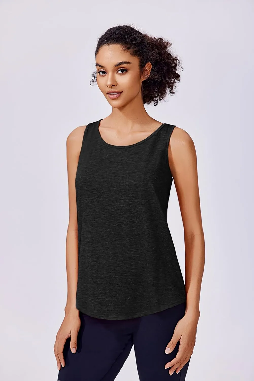 PINSPARK Workout Tops for Women Racerback Tank Top Pack Sleeveless Athletic Running Tops Loose Gym Shirt Quick Dry Yoga Tank