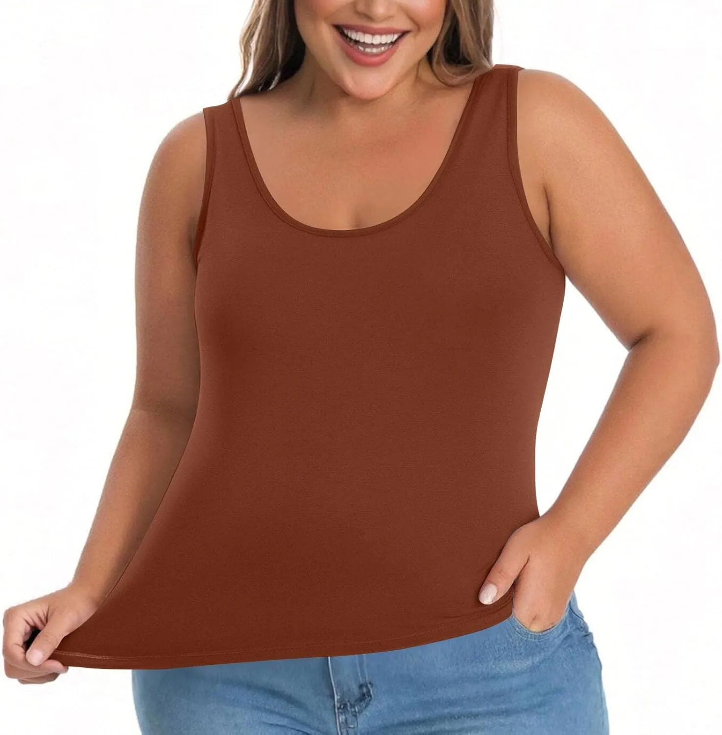 Plus Size Tank Tops with Built in Bra for Women Padded Camisole Shelf Bras Workout Yoga Shirt Casual Basic Undershirt