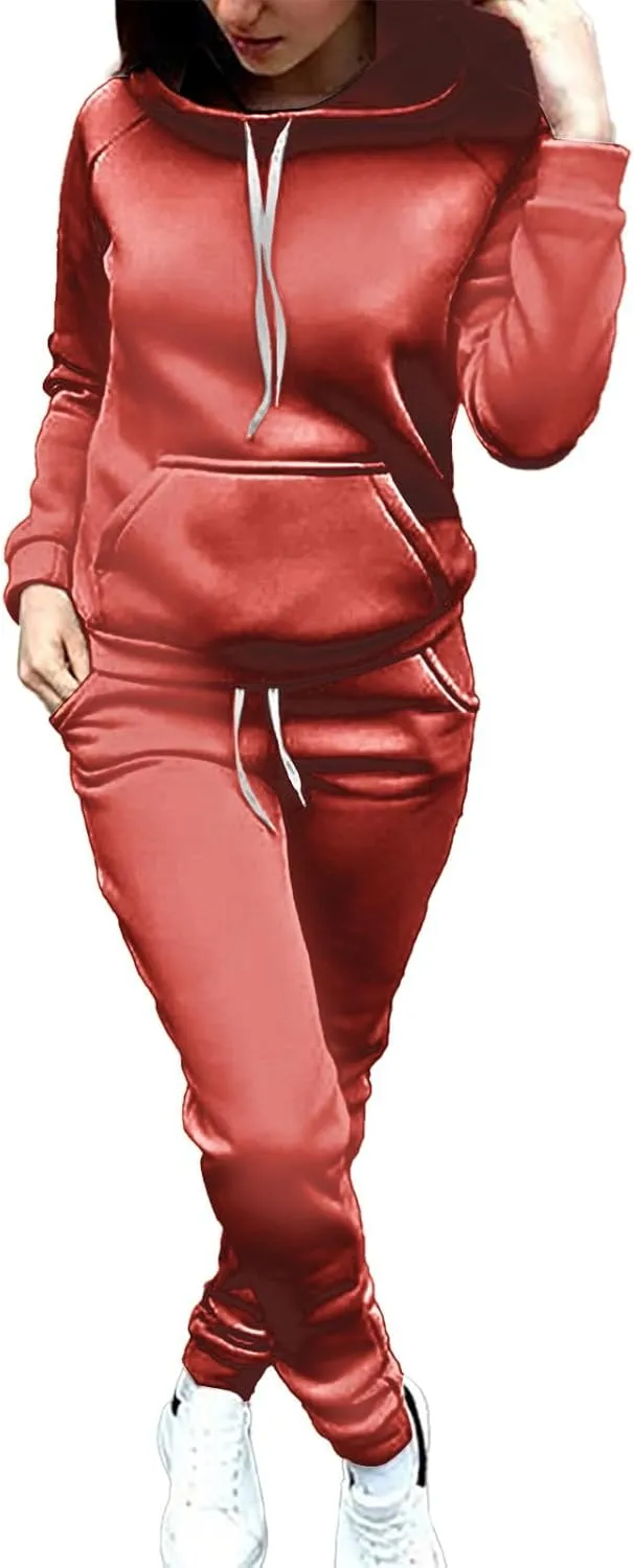 Plus Size Two Piece Sets for Women Casual Letter Graphic Hooded Sweatshirt Jogging Pant Sport Drawstring Tracksuits