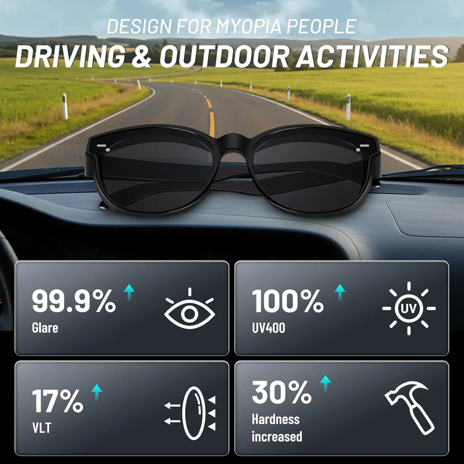 Polarized Cat Eye Sunglasses Fit Over Glasses for Women - Double-Sided AR Coating Polarized Lenses, UV400 Protection