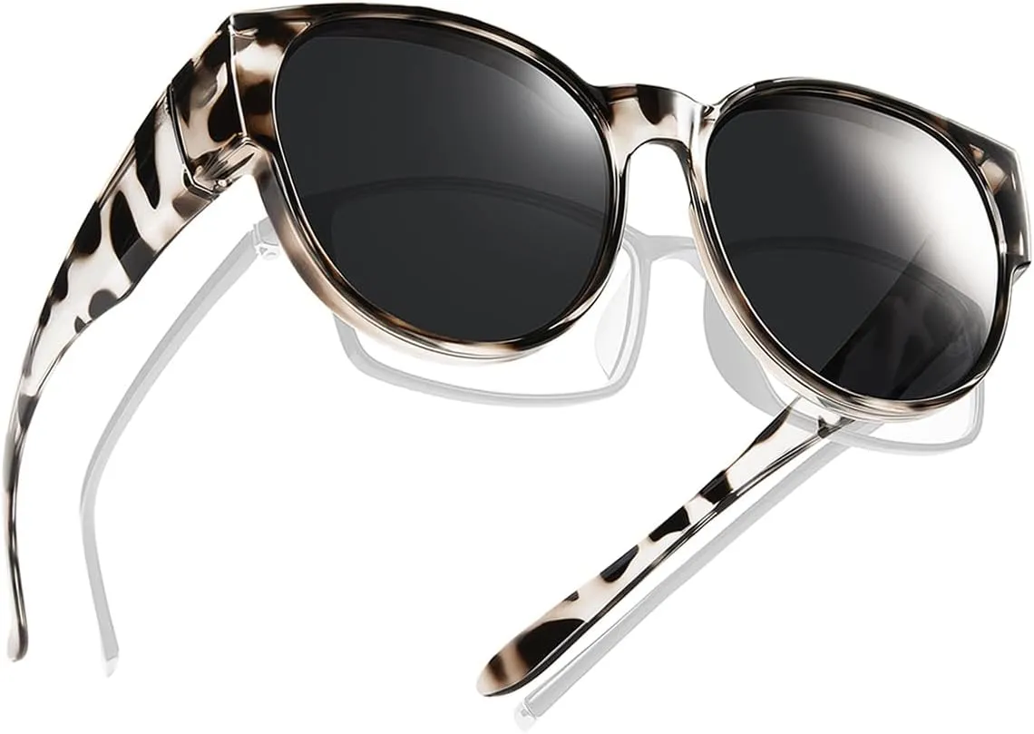 Polarized Fit Over Sunglasses for Women Men Driving Wear over Glasses with UV400 Protection Cat Eye Frame