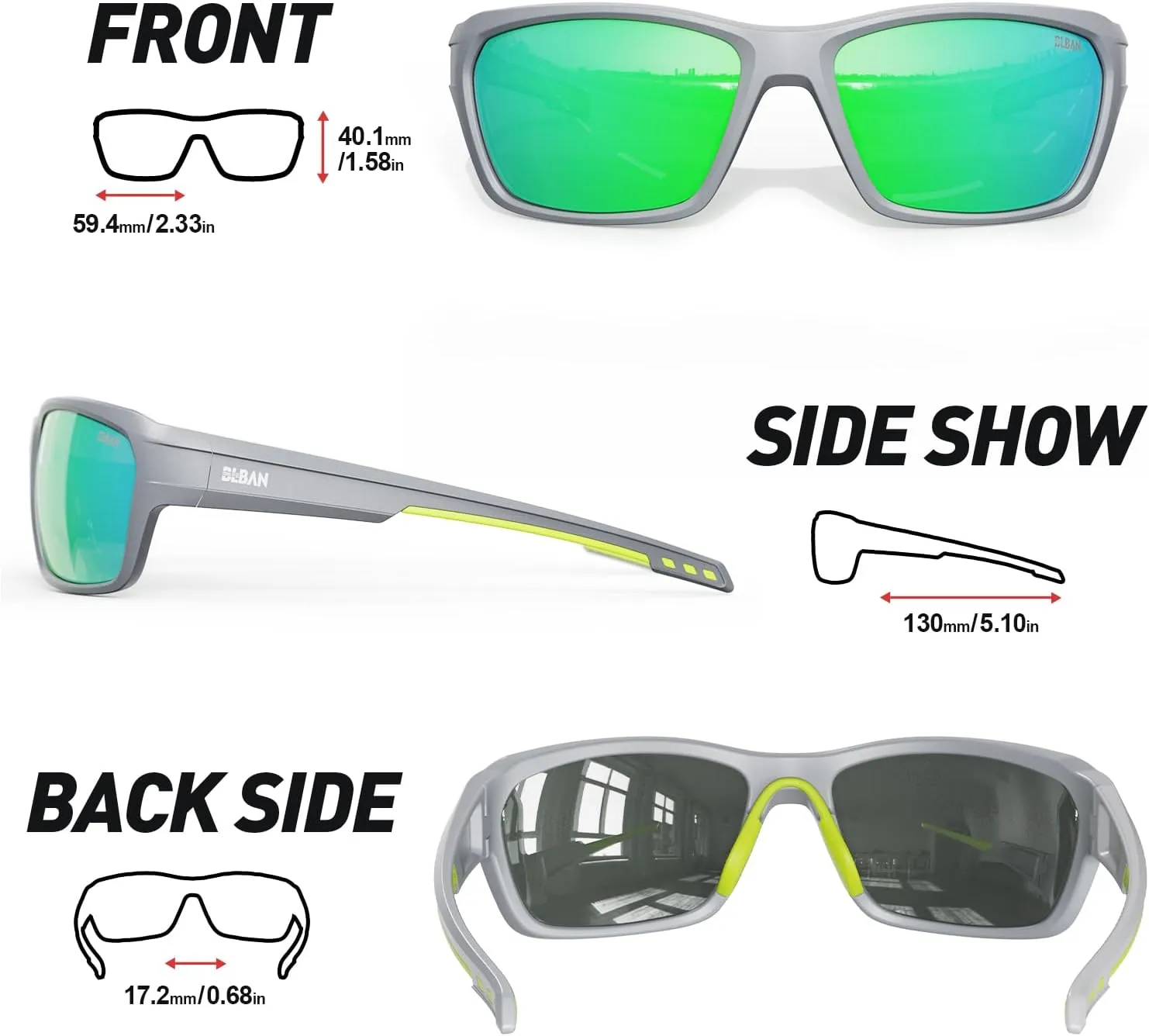 Polarized Sport Sunglasses for Men and Women, Ideal for Golf Fishing Cycling Running Baseball Glasses, UV400 Protection