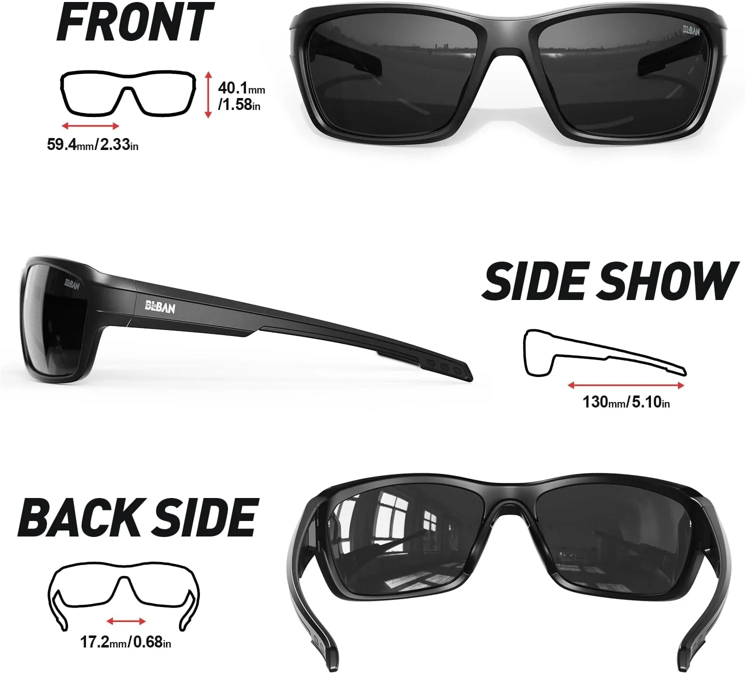 Polarized Sport Sunglasses for Men and Women, Ideal for Golf Fishing Cycling Running Baseball Glasses, UV400 Protection