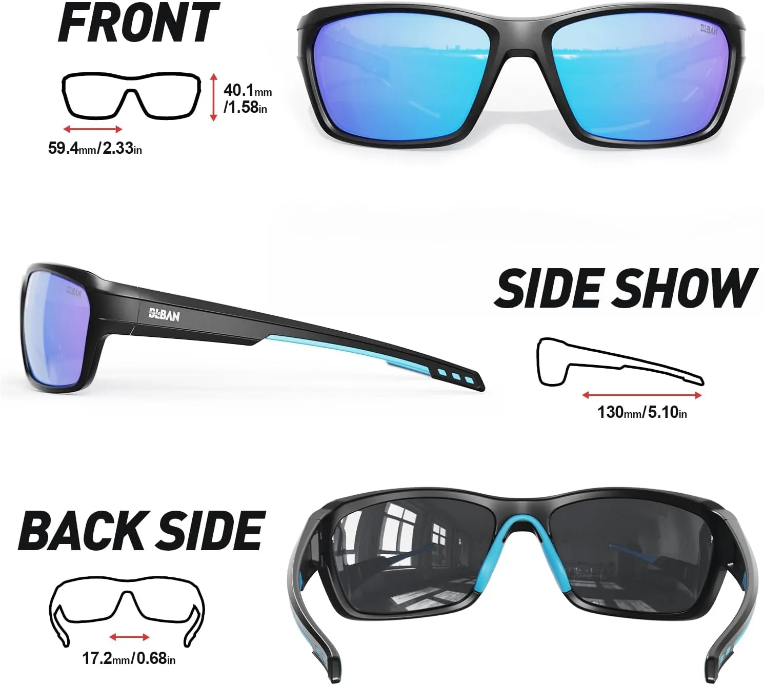 Polarized Sport Sunglasses for Men and Women, Ideal for Golf Fishing Cycling Running Baseball Glasses, UV400 Protection