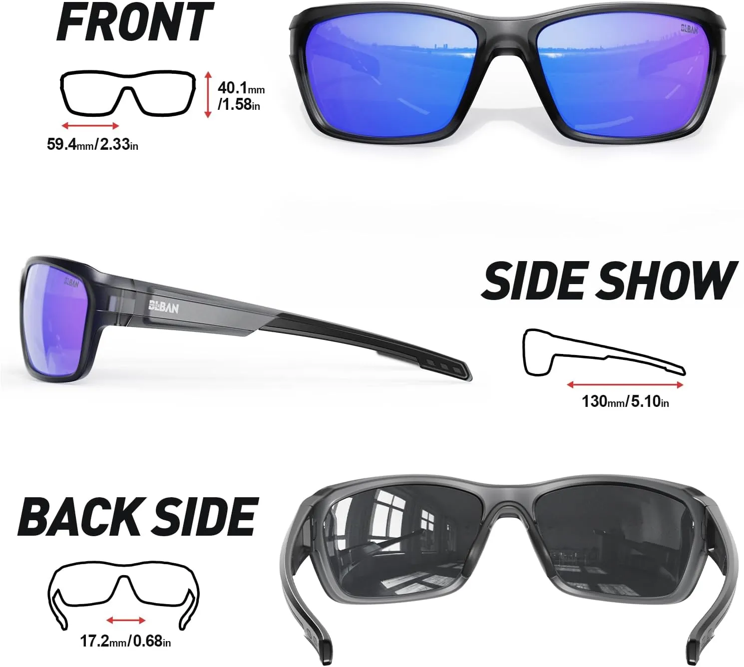 Polarized Sport Sunglasses for Men and Women, Ideal for Golf Fishing Cycling Running Baseball Glasses, UV400 Protection