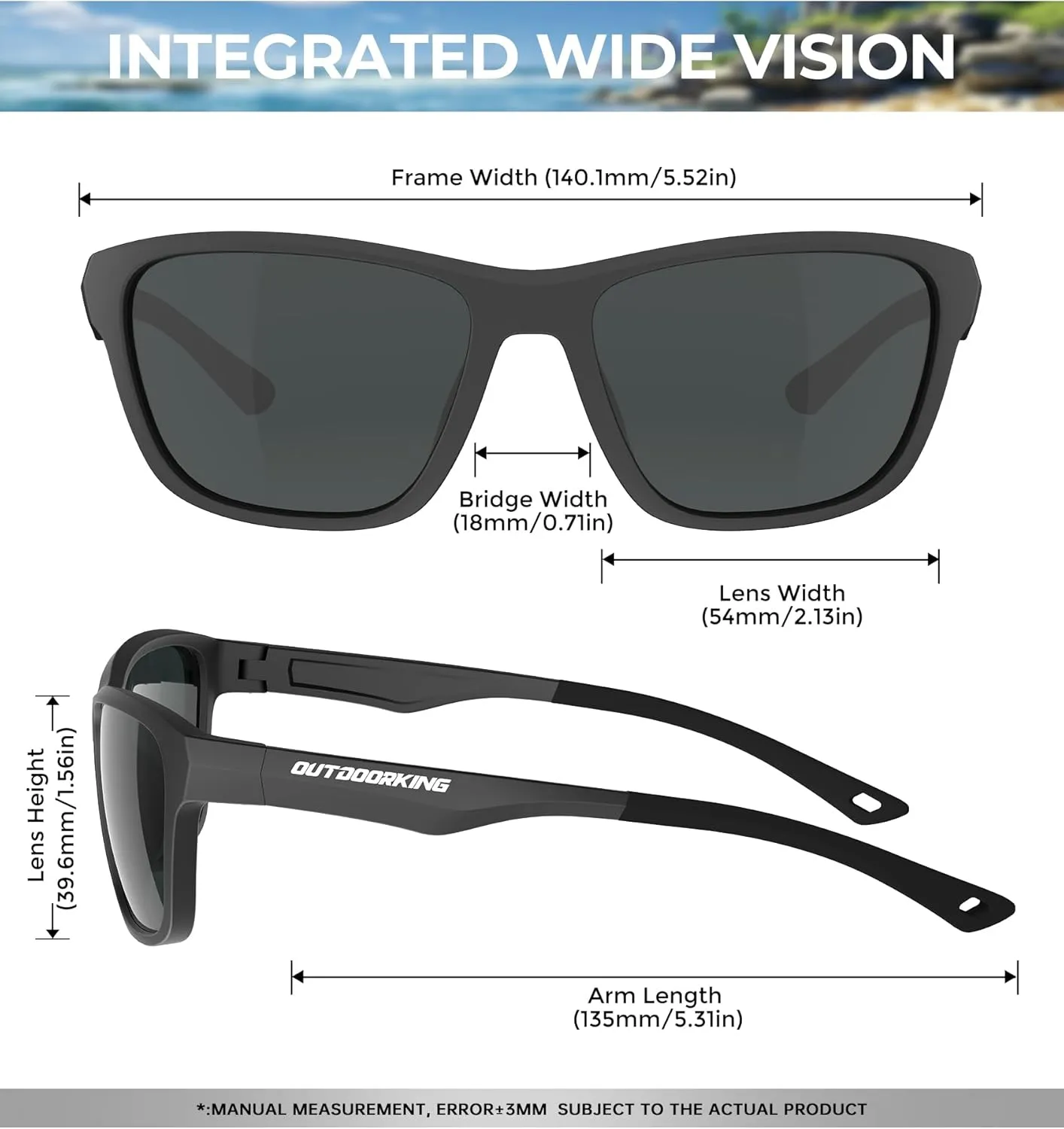 Polarized Sunglasses Men, Mens Sunglasses UV Protection Lightweight Sun Glasses for Cycling Running Fishing Golf