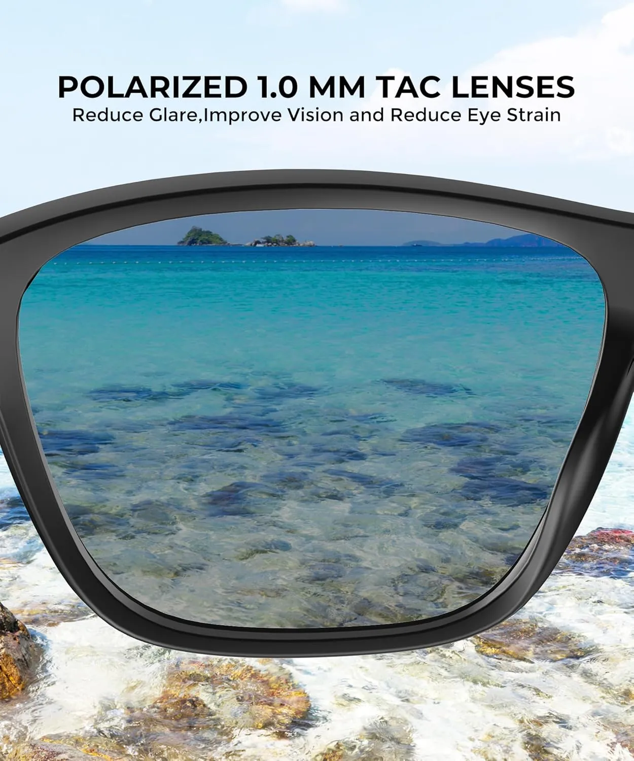 Polarized Sunglasses Men, Mens Sunglasses UV Protection Lightweight Sun Glasses for Cycling Running Fishing Golf