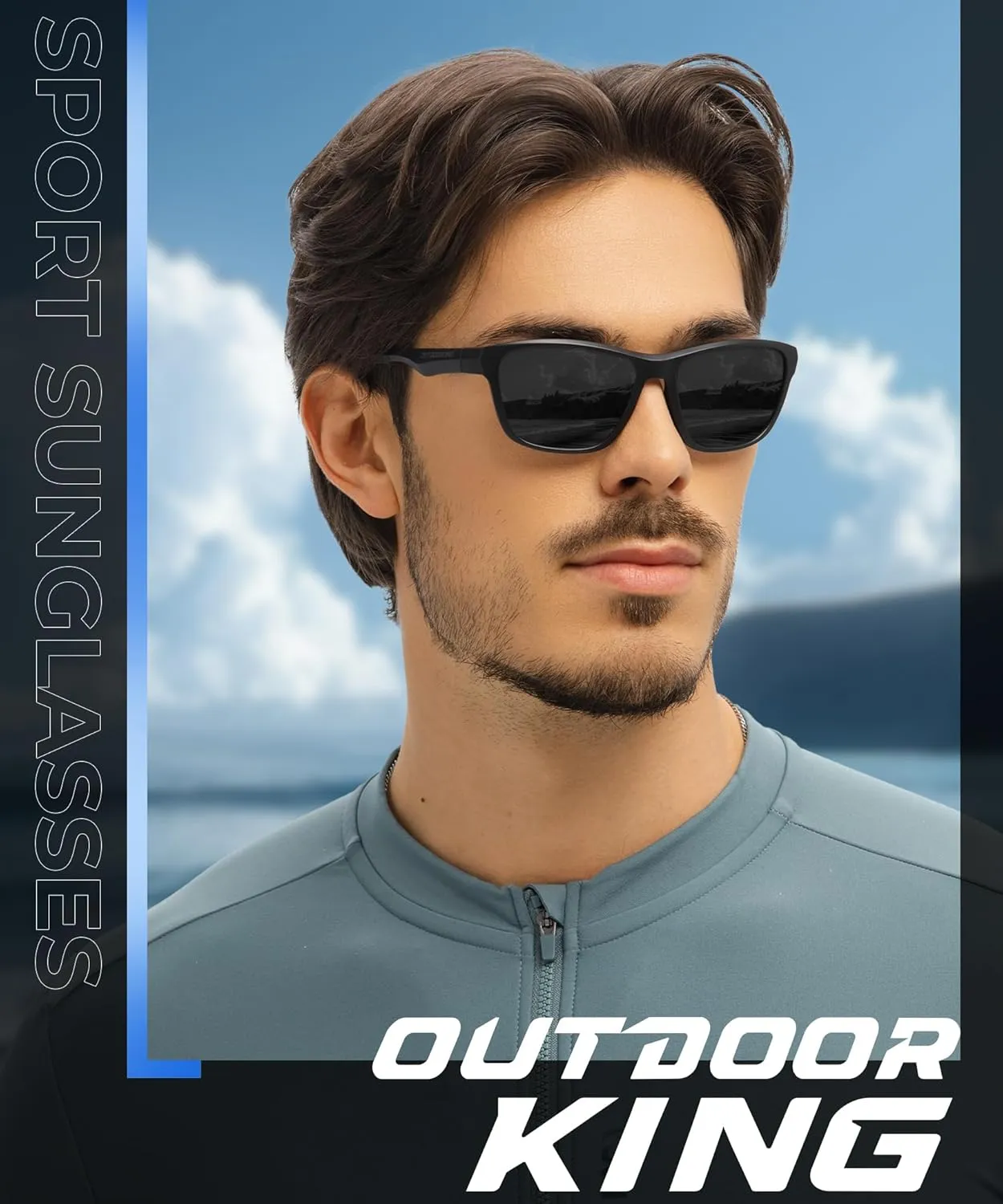 Polarized Sunglasses Men, Mens Sunglasses UV Protection Lightweight Sun Glasses for Cycling Running Fishing Golf