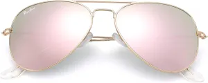 Pro Acme Glass Lenses Aviator Sunglasses for Women, Tinted Mirrored with UV400 Protection Metal Frame, 58mm