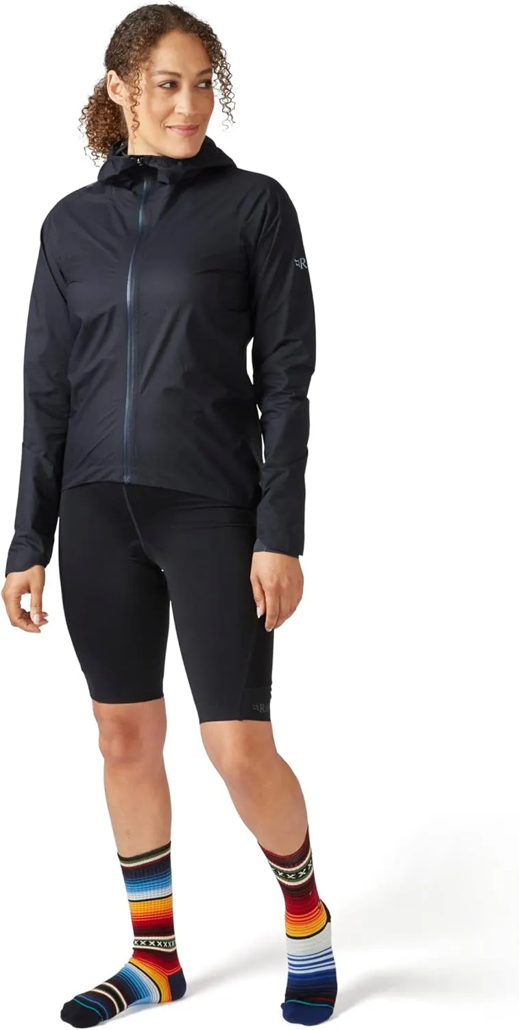 Rab Women's Cinder Phantom Jacket - Lightweight Waterproof Coat for Mountain Biking, Cycling, & Commuting