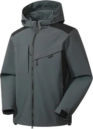 Rain Jacket Waterproof Long Sleeve Zip up Lightweight Hooded Windbreaker Anorak Travel Hiking Outdoor Coats w Pockets
